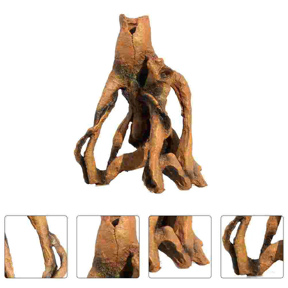 

Simulation Tree Trunk Decoration Aquarium Branch Decorations Stump Ornament Fish Tank Underwater Tanks with Hole Accessories