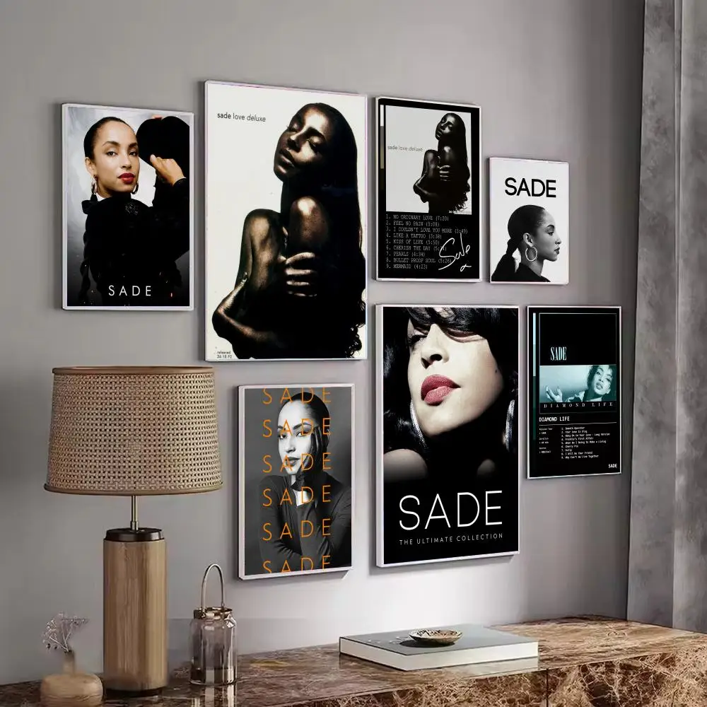 Pop Singer Music Album S-Sade Poster Decorative Wall Art Stickers Mural Photo Print for Home Living Room Hallway Decor