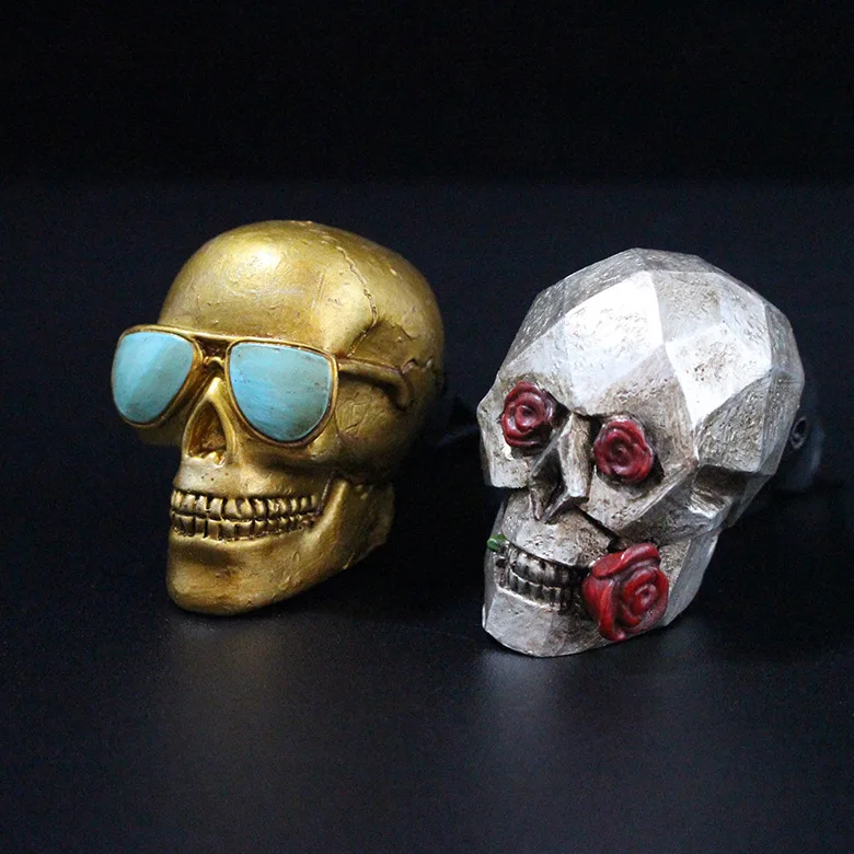 2 ‌ قطعة/المجموعة معطر هواء للسيارة على شكل جمجمة وردية من الراتنج - مشبك تنفيس قوطي مع وسادات رائحة