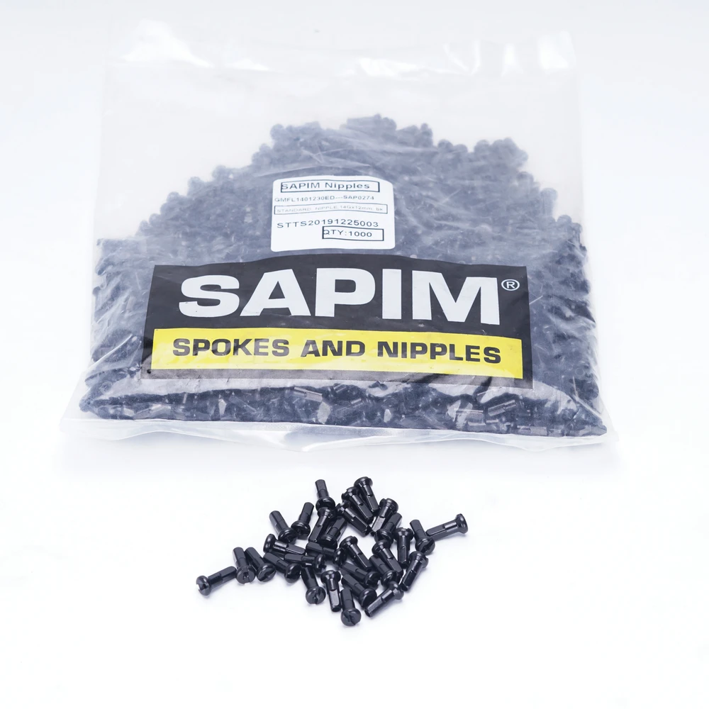 SAPIM/Standard Brass BIack Spoke Nipple Bicycle spokes NIPPLES 15G 1.8X12MM