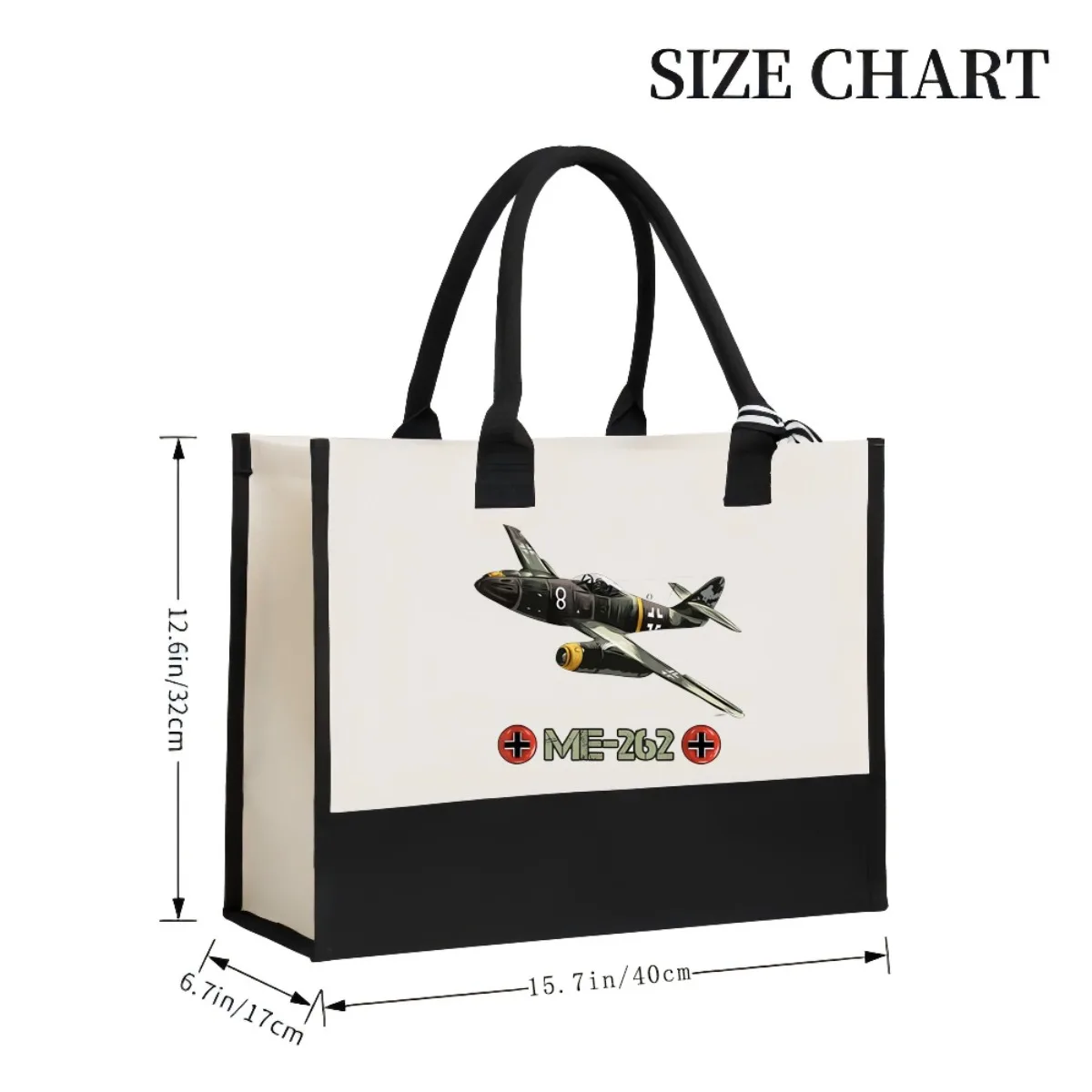 Messersmitt Me 262 2026 وصول جديد موضة عملية واسعة قابلة لإعادة الاستخدام حمل حقيبة نمط طباعة 2 لهجة الثقيلة كتف كبير