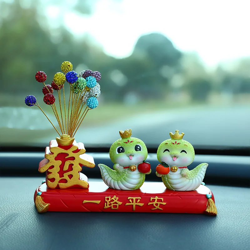 Chinese New Year Snake Figurines,2025 Spring Festival Desktop Ornament Mini Cartoon Decoration Chinese Style Party Supplies