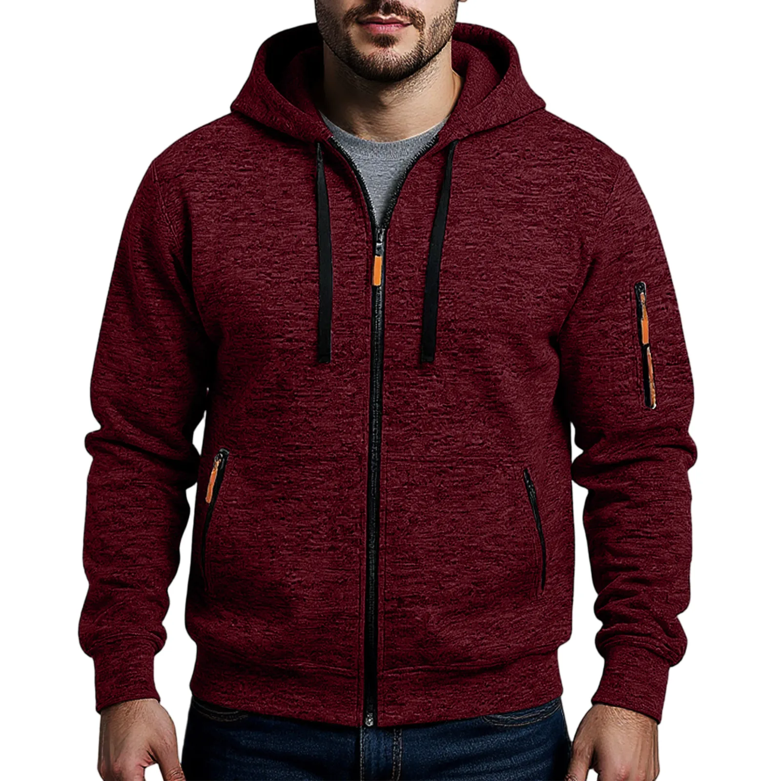 

Мужские толстовки, весенне-осенняя повседневная однотонная толстовка на молнии, мужские толстовки, толстовка с капюшоном и длинными рукавами, кардиган на молнии, уличная одежда