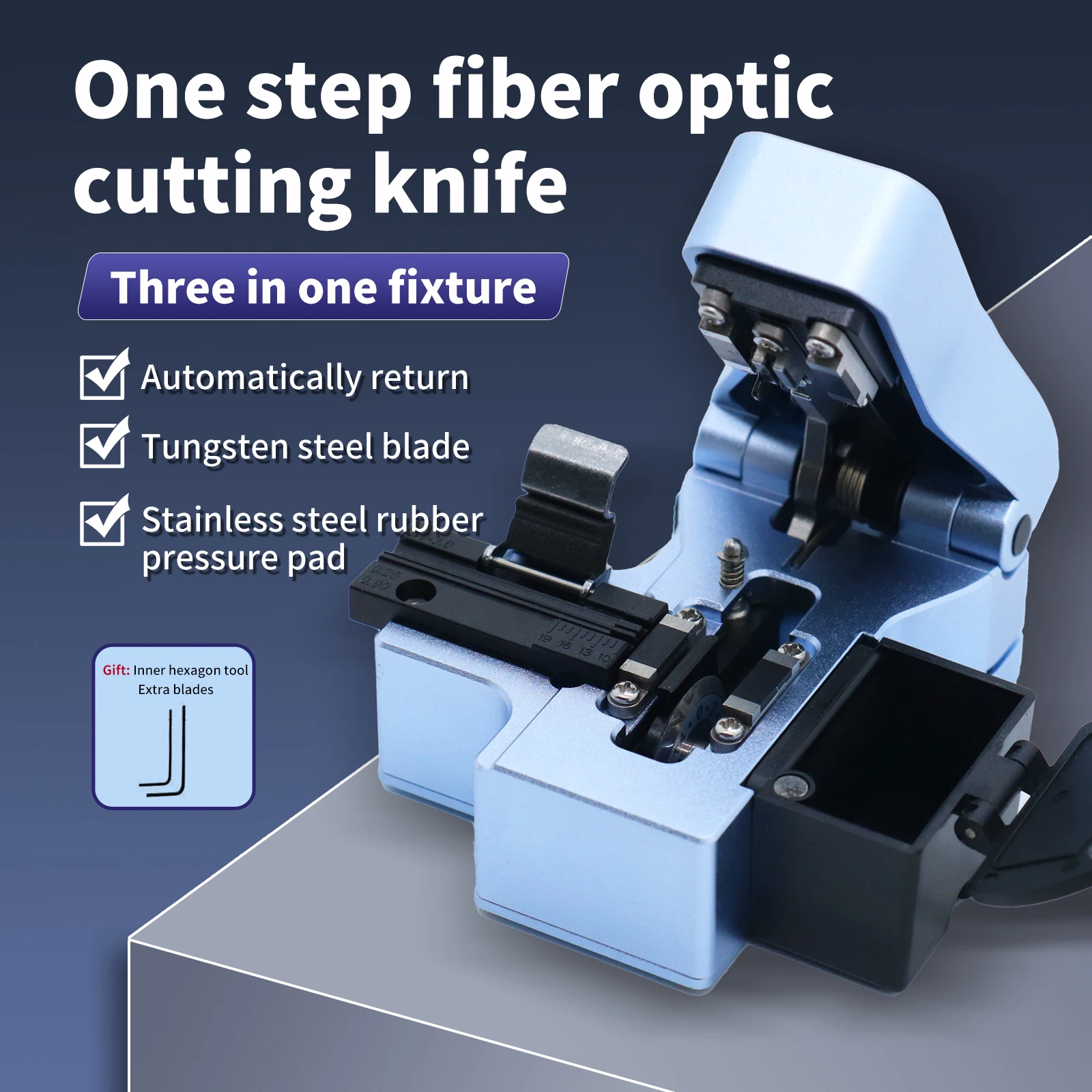 

High Precision Fiber Cleaver Optical Fiber Cable Cutting Knife FTTT Fiber Optic Knife Tools Cutter 24 Surface Blade