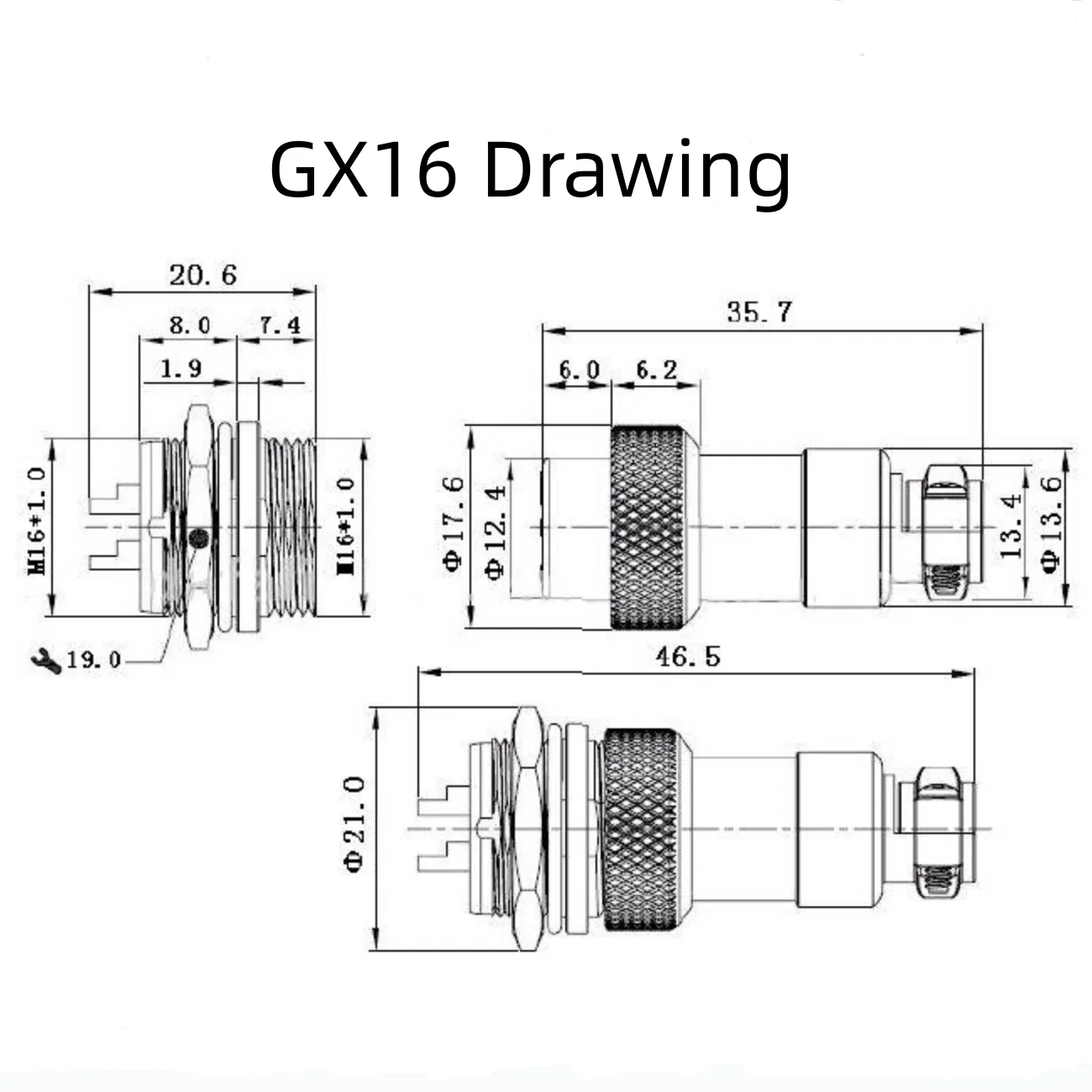 1set GX16 4 Pin Male Female Diameter 16mm L72 Circular Connector Aviation Socket Plug Wire Panel Connector High Quality