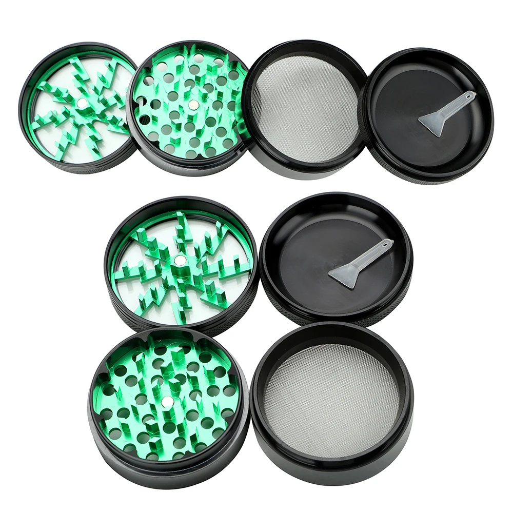 Grinder Latest Lightning-Shaped Herb Cutter 63MM 4-layer Spice Cutter Aluminum Alloy Transparent Cigarette Accessories