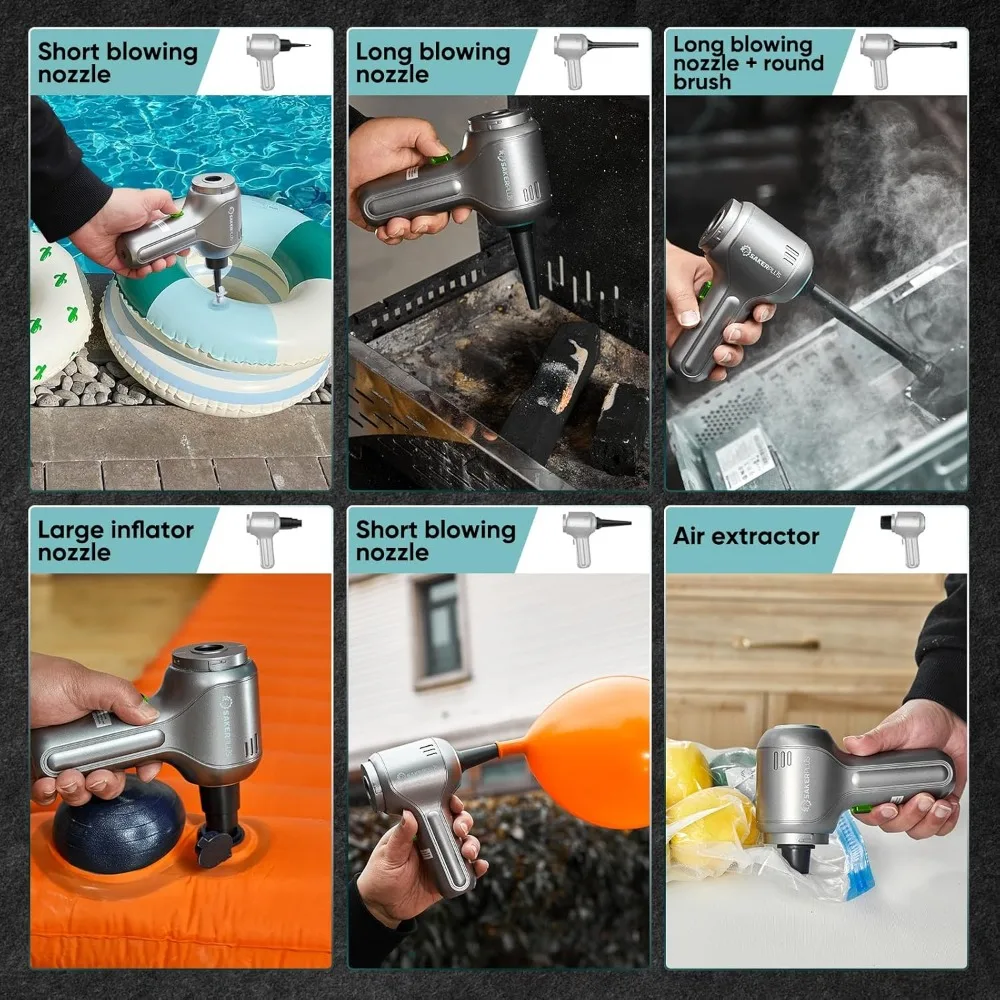 مكنسة كهربائية للسيارة - مكانس سيارة محمولة لاسلكية مع أفضل شفط، محرك بدون فرش 12000PA أقصى قوة، 3 في 1 محمول صغير #5