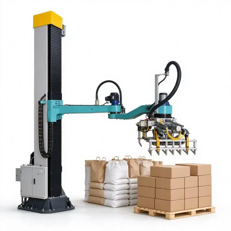Column Palletizer Vertical Carton Palletizing Machine Heavy Duty Column Type Box Stacker For Factory Production Line