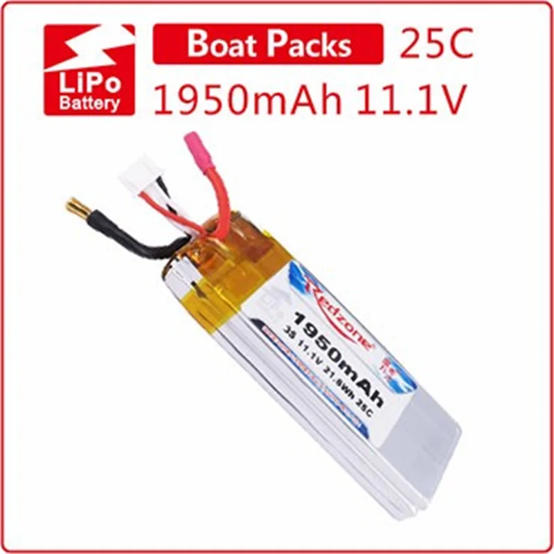 Redzone-Bateria Lipo Competition, 25C, 11.1V, 1950mAh, 112g, Adequado para Competição RC Boat