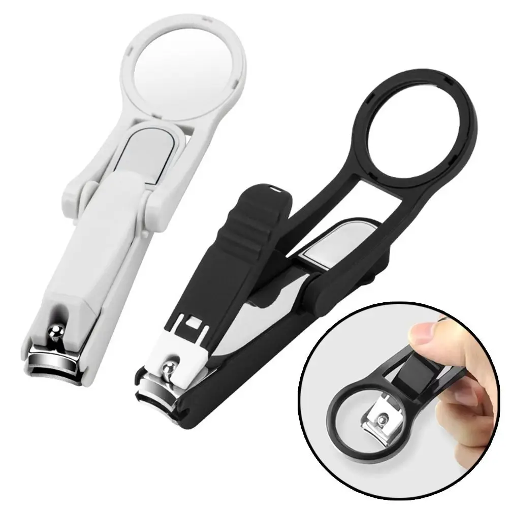 

Creative Nail Clipper with Magnifying Glass Stainless Steel Multifunctional Toenail Fingernail Trimmer Portable Compact Size