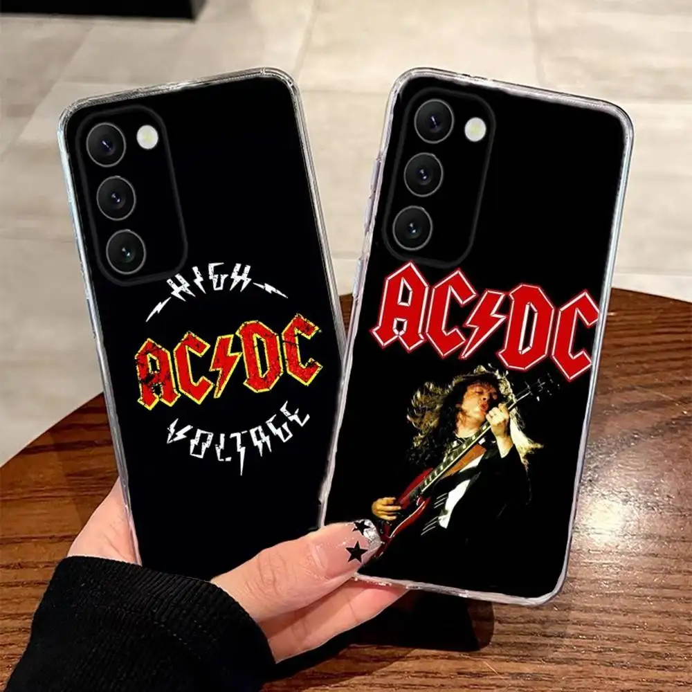 

ACDC Rock Phone Case For Samsung S30,23,21,22,20 FE lite,S10,9,PIus Note20ultra Soft Transparent