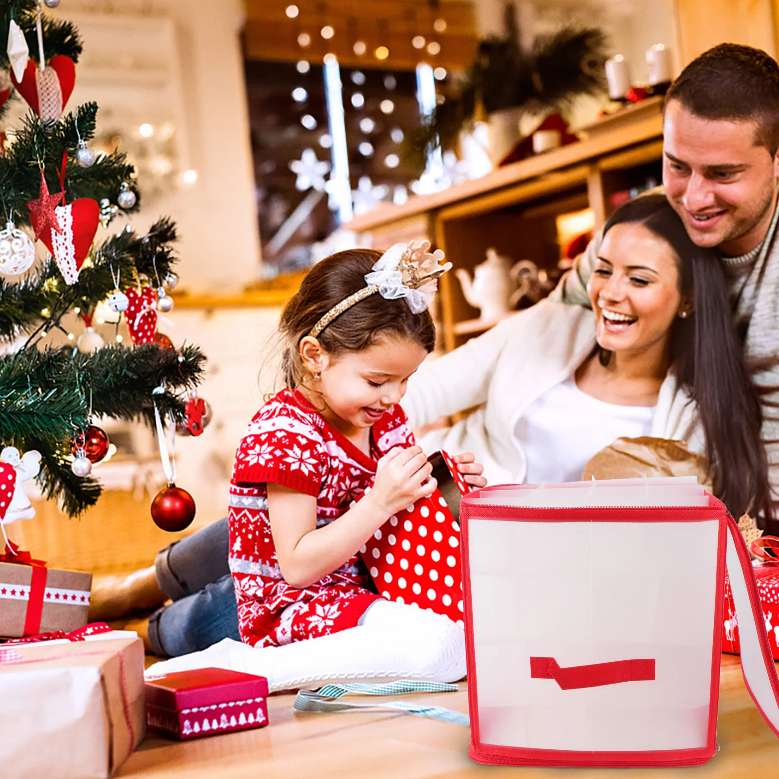 

Christmas Gift Box Foldable Container Multi-Layers Box Transparent Color Suitable for Decoration and Gift Storage Festive