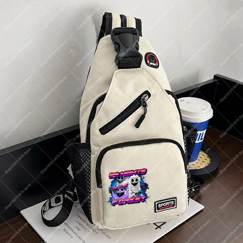 لعبة 99 ليلة في الغابة للأطفال حقيبة كروسبودي بوي كارتون لطيف الصدر حزمة الأطفال أنيمي مطبوعة كيس التخزين هدايا عيد الميلاد