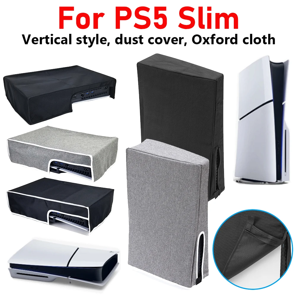 For PS5 Slim Console Vertical/Horizontal Dust Cover Anti-Scratch Dust Proof Protector For Playstation 5 Slim Waterproof Cover