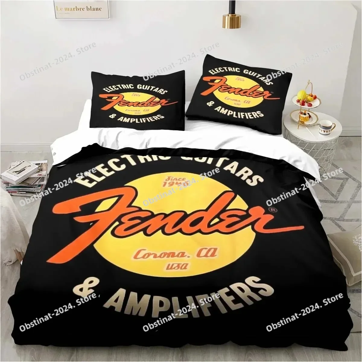 

Fender Music Twin Bedding Guitar Set Bedding Set Print With Pillowcase Bed Duvet Cover Soft Single Double Queen Super King Size