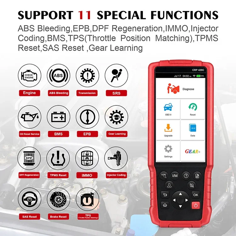 New X431 CRP429C 4 Systems OBDII Code Reader obd2 Auto Diagnostic Tool CRP429 C CRP 429C Scanner