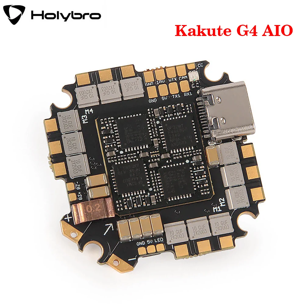 

Holybro Kakute G4 AIO FC W/ 35A ESC (AM32) ICM-42688p Gyro, 5 В и 10 В BEC, 16 МБ флэш-памяти, Baro, 2-6S для RC FPV Drone