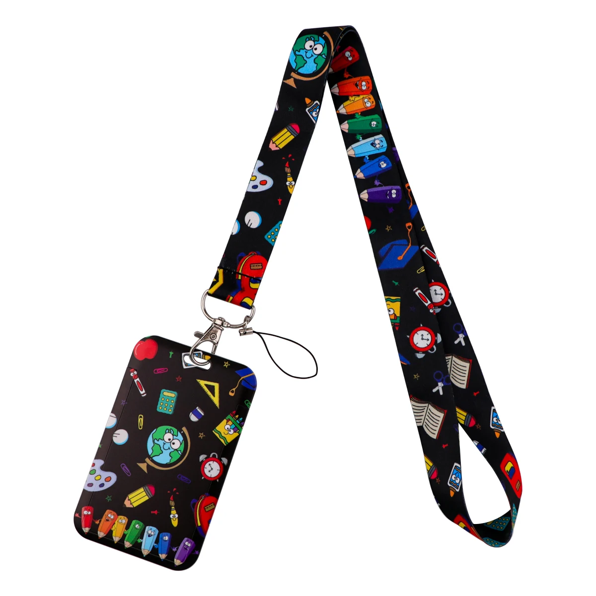 Cartoon Stationery Pattern Lanyard for Key Neck Strap Badge Holder Keychain Key Holder Keyring Students Accessories Gift