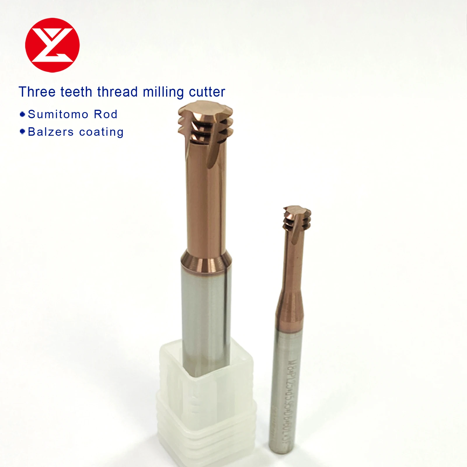 HRC68 Solid Carbide Three Teeth Thread Milling Cutter Balzers Coated M1 M1.2 M1.4 M1.6 M2 M2.5 M3 M4 M5 M6 End mill For Steeel