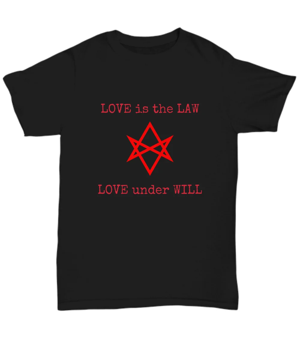 Love is the Law Love under Will Thelema motto shirt - Unicursal Hexagram symbol