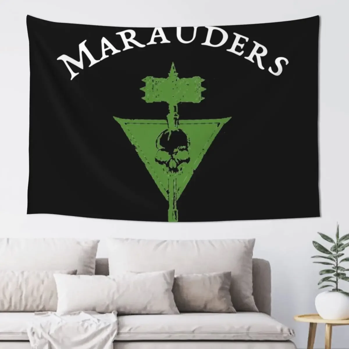 New World Marauder Emblem Tapestry Kawaii Room Decor Aesthetic Home Decor Tapestry