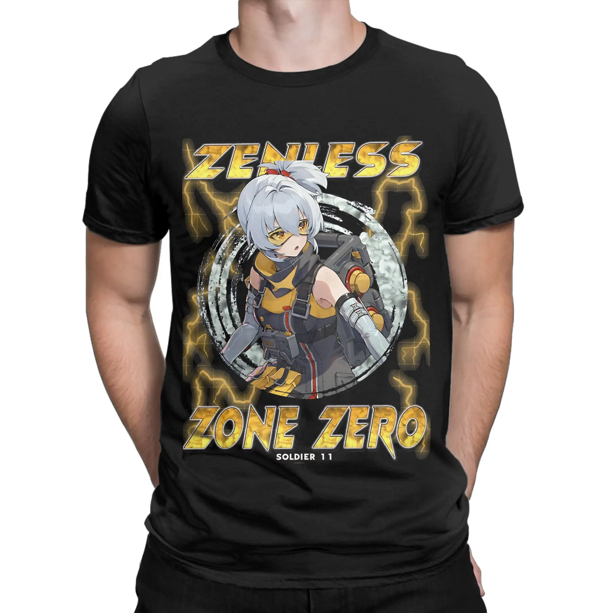 Zenless Zone Zero Soldier Essential Shirt Graphic 100% Cotton T-Shirt Zenless Zone Zero Tees Tops For Men