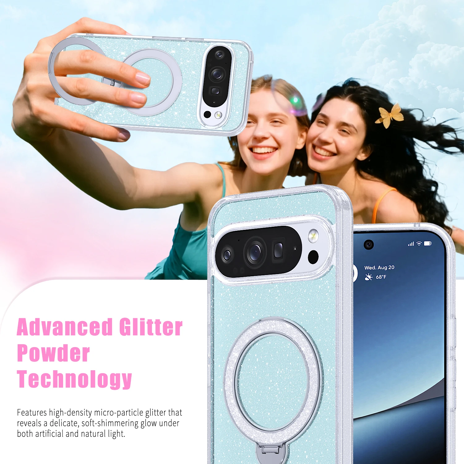 Glitzernde magnetische Handyhü – Phone Kickstand Ring Bewertung und Preis