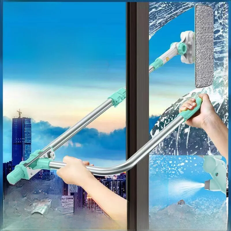 

Extendable Double-Sided Glass Cleaner Tool High-Rise Window Cleaning Device Home Essential for Efficient Window Cleaning
