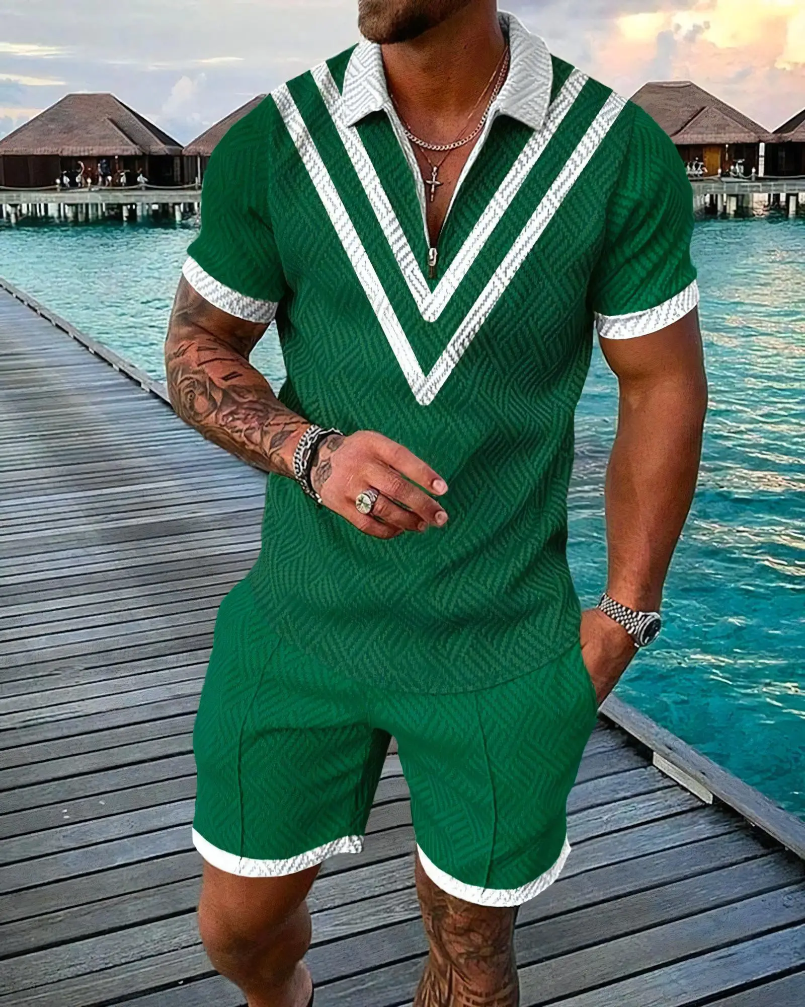 Funny 3D Printed Men's 2 Piece - Men'S Fashion Polo Shirt ulasan dan harga