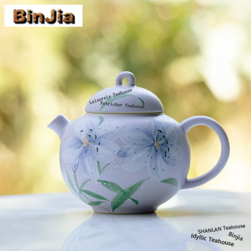 

160ml Jin Purple Mist Lily Teapot Creative Tea Infuser Pot Household Tea Maker Kettle With Ball Hole Teaset Supplies Ornaments