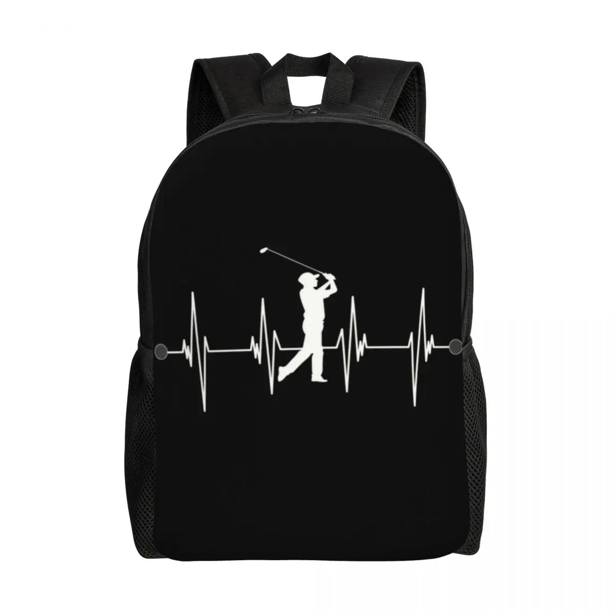 Golf Player Heartbeat Backpacks for Girls Boys Golfer Golfing College School Travel Bags Men Women Bookbag Fits 15 Inch Laptop