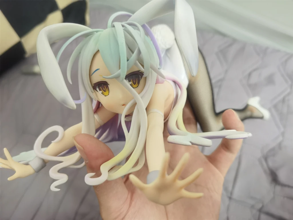 No Game No Life Shiro Bunny Girl Figura a escala 1/4 - Vestido blanco Ver. Anime coleccionable Jp Ver figura de acción adornos atractivos