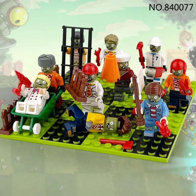

M8188 Zombie Figurine Attack Children Assemble Small Particles Building Block Toy Weapon Baseplate