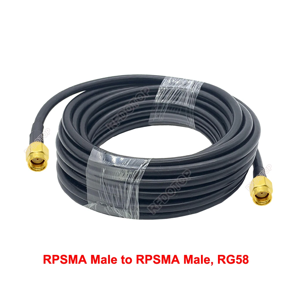 Kabel koncentryczny RG58 50Ω SMA męski do SMA męski, 1M-20M, przedłużacz anteny WiFi, złącze SMA-SMA-50JJ-3, adapter pigtail — zdjęcie 5