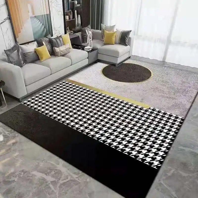 

Geometric Soft Carpet Home Living Room Thicken Large Area Rugs Kids Bedroom Cloakroom Bedside Decorative Study Balcony Floor Mat