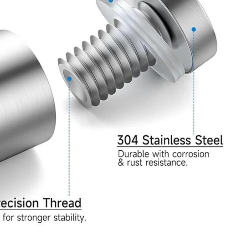 10pcs Stainless Stand Off Bolt Billboard Fixing Screws Glass Fasteners Signage Bolt Standoffs Bolt