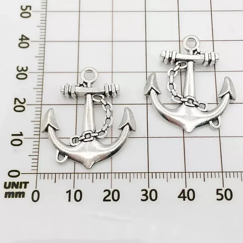 5/10pcs Antique Silver Plated Anchor Pendants For Necklace handmade DIY jewelry decoration Alloy Charms connect Jewelry findings