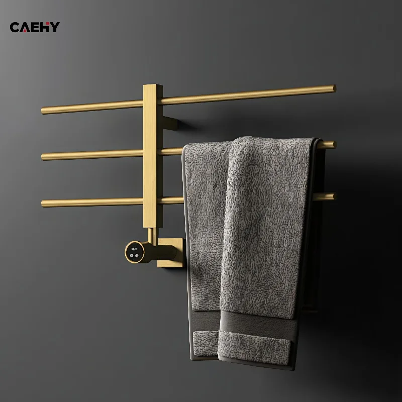 Intelligent Electric Towel Rack Timed Heating Vertical Pole Design for Bathrobe Bath Towel Drying Bathroom Corner