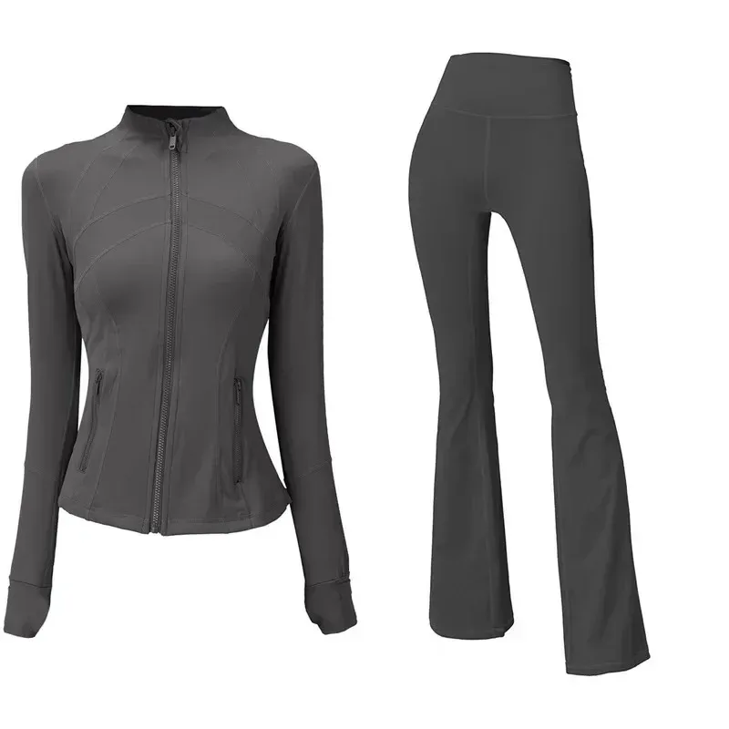 

2025 Stand Collar Jacket Bell-Bottom Pants Yoga Suit Series Elegant Fashionable Casual Wear For Men And Women