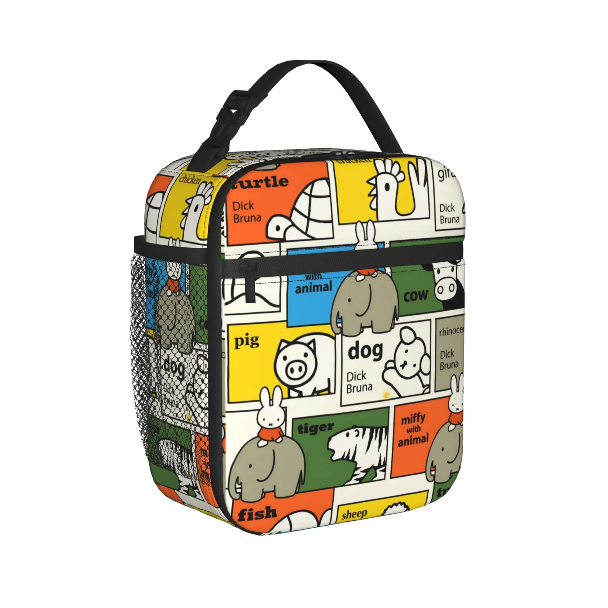 Kawaii      Miffyy Animals Isolierte Lunchtaschen, großer Lunchbehälter, Thermotasche, Tragetasche, Lunchbox, College-Outdoor-Essenstasche