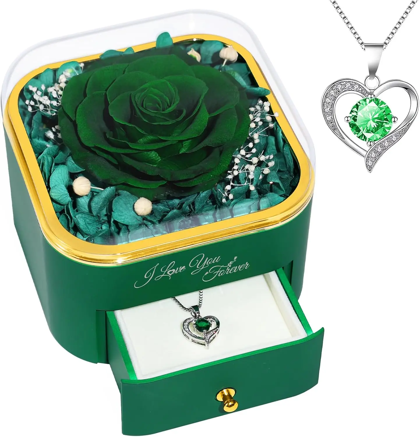 

Eternal Rose Necklace Gift Set for Women - Preserved Real Roses, Perfect for Birthday Christmas Mother's Day