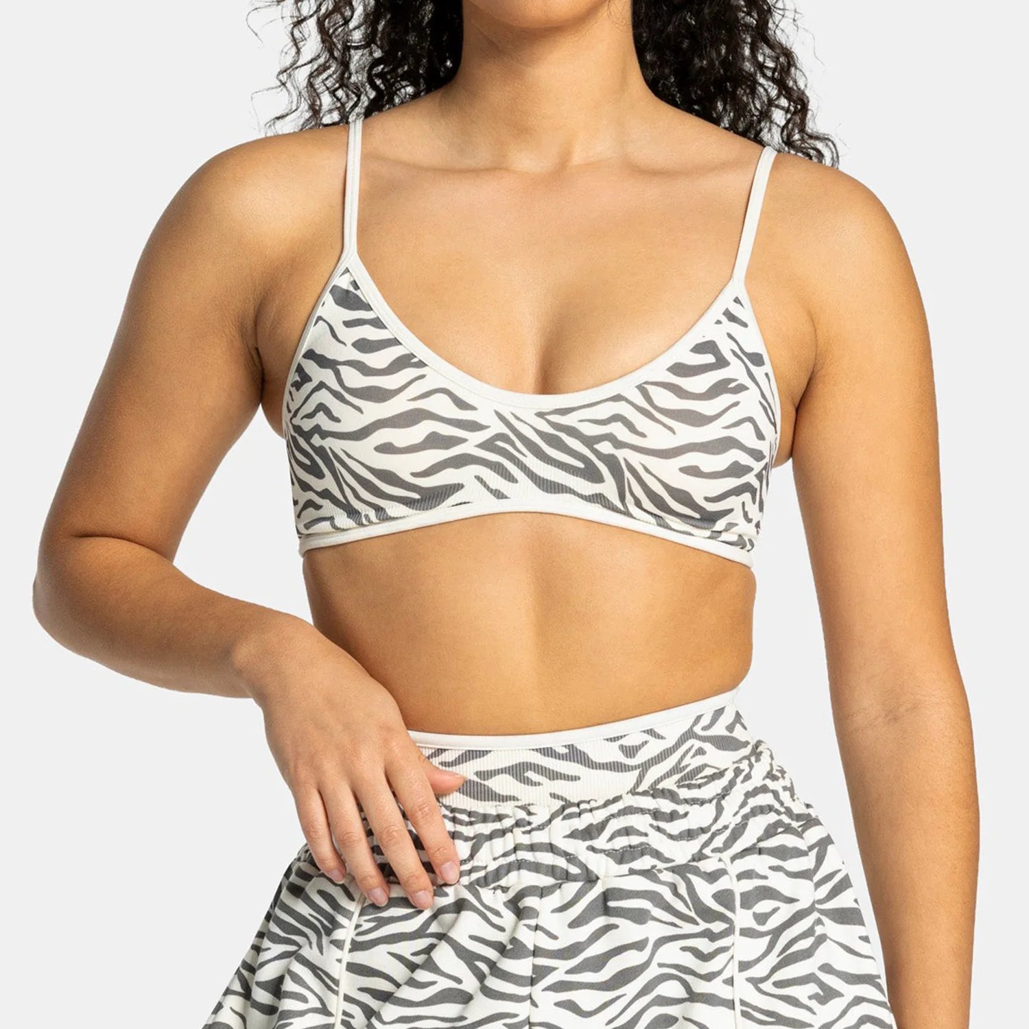 Leopard Zebra Print Sports Bra High Waist Biker Shorts Leggings Seamless Fitness Yoga Gym Workout Running Shockproof Sportswear