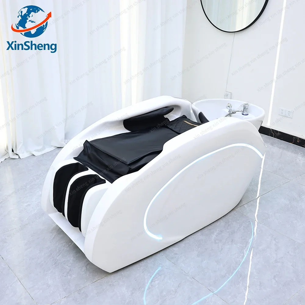 

XinSheng Professional Electric Massage Bed Head SPA Salon Massage Table Hair Washing Fumigation Beds Barber Shop Smart Furniture