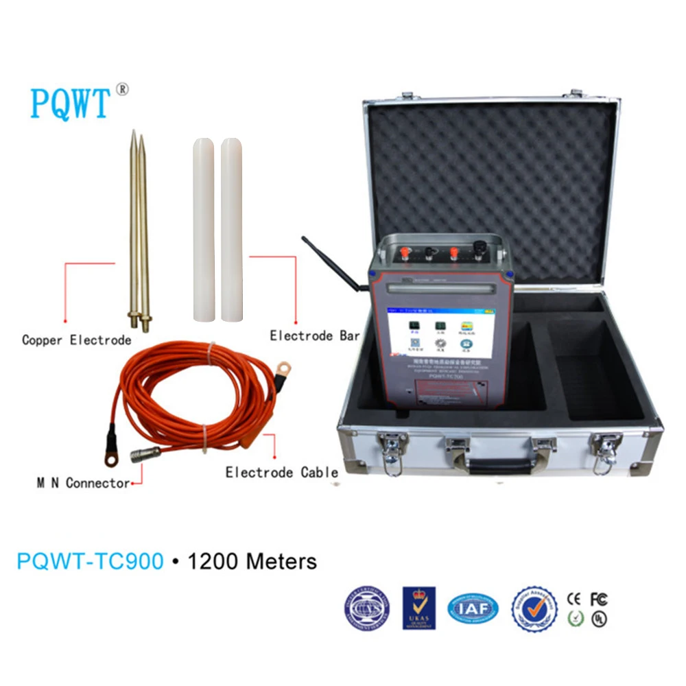 PQWT-TC900 High Accuracy Deep Water Detection Machine 1200m Ground Water Detector Underground Finder