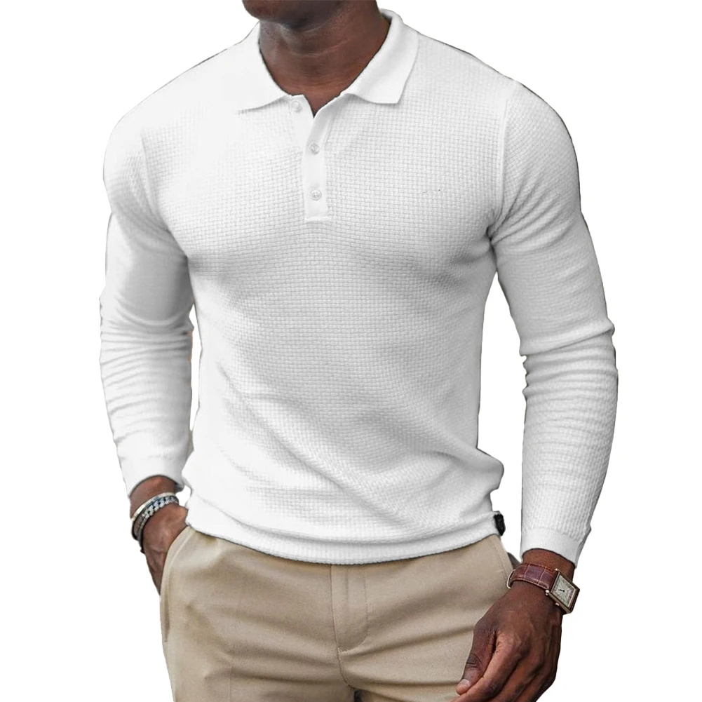 Elegant Men\\\\\\\'s Lapel Neck Shirts Long Sleeve Tops for Sports and Casual Wear Slim Fit Muscle Tee Size M 2XL Various Colors