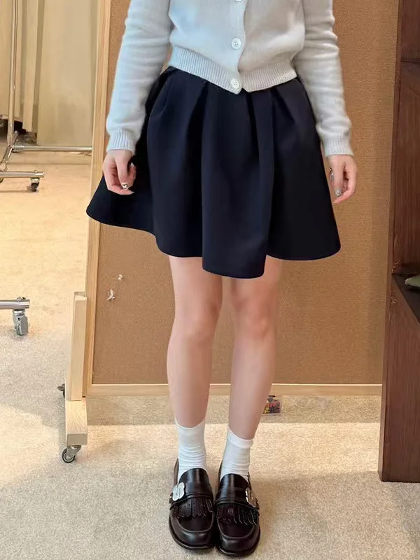 

Riko Early Autumn Design ket ort Skirt Irregular Pleats Fibone Fluffy f-length Women's Faion Casual Polyester Cotton