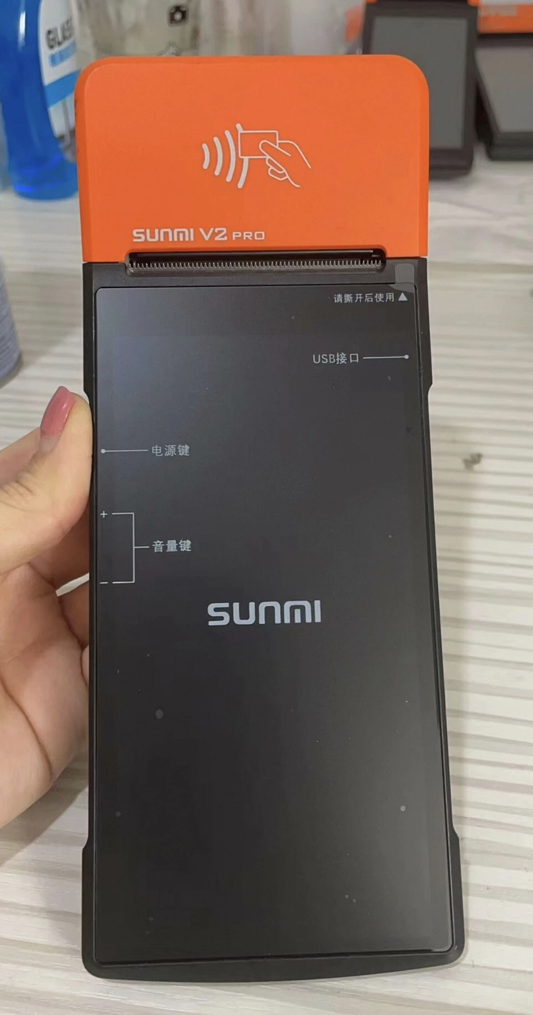 مستعمل V2 Pro مع وظيفة NFC 2 + 16 RAM و1D ماسح الباركود المحمول POS الحراري Android 7.1، 4G/ثنائي النطاق WiFi NFC