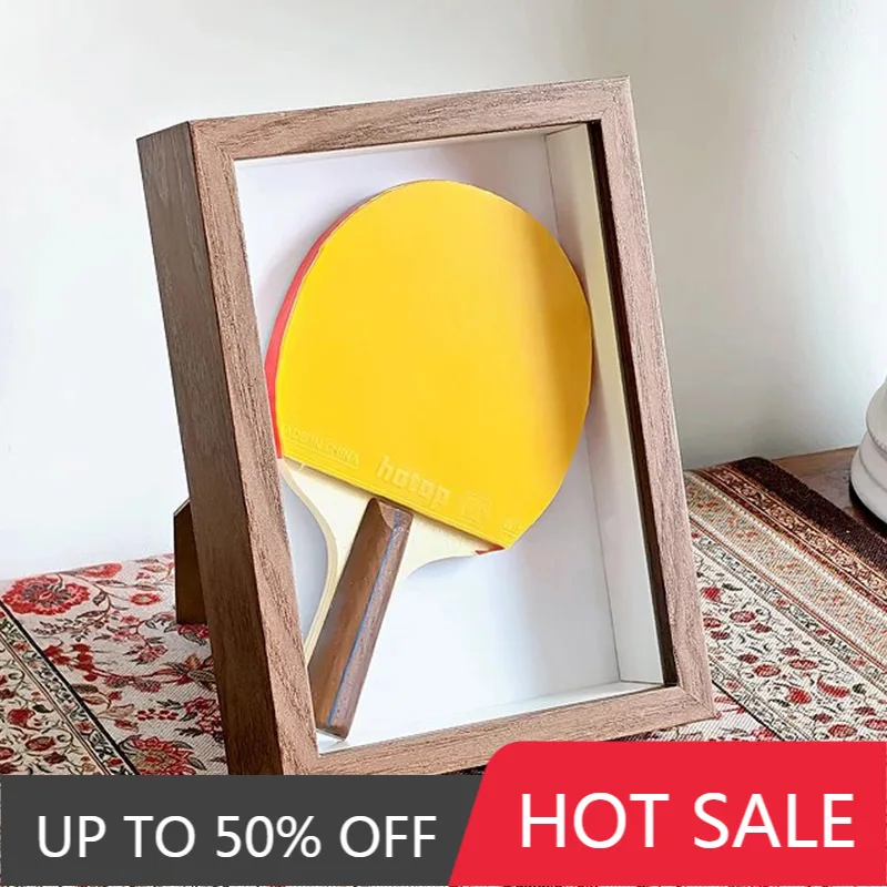 Table Tennis Rackets Display Frame 7 Inch Ping Pong Paddle Box Dust-proof Wall Mounted Signature Picture Frames Desktop Ornament