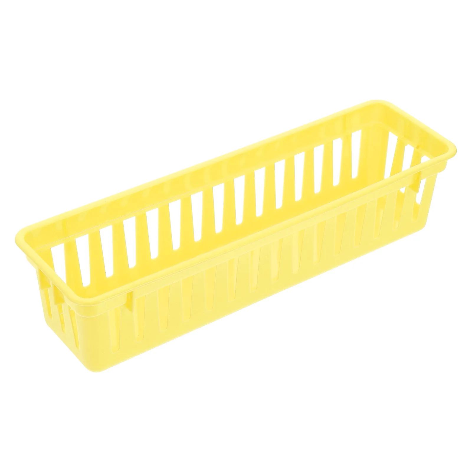 Tapered Pencil Tray Organizer for Desk – Space-Saving Plastic Storage Basket for Classroom Supplies & Student Desk