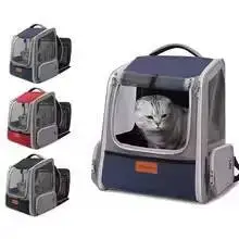 حقيبة ظهر للقطط، حقيبة ظهر للحيوانات الأليفة، قابلة للتنفس، محمولة وقابلة للطي، قابلة للتوسيع، سعة كبيرة، حقيبة سفر خارجية قابلة للتنفس #1